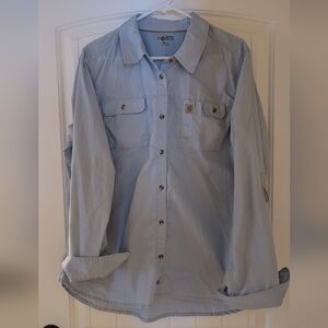 Carhartt Light Blue Casual Button Down Shirt Size XXL (20)